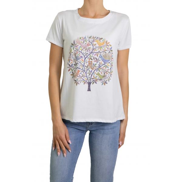 T shirt albero della vita multicolor